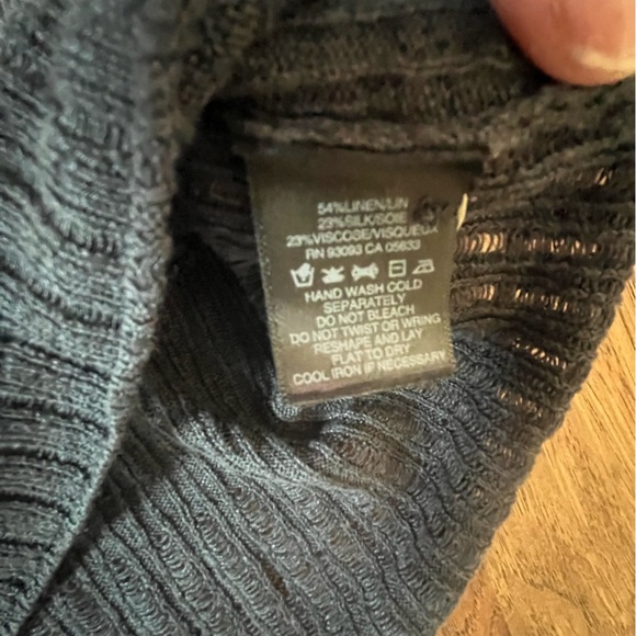 Nie + Zoe Grey Silk Linen Ruffle Cardigan Womens’s Sz XL Business Travel Cottage - Picture 4 of 6